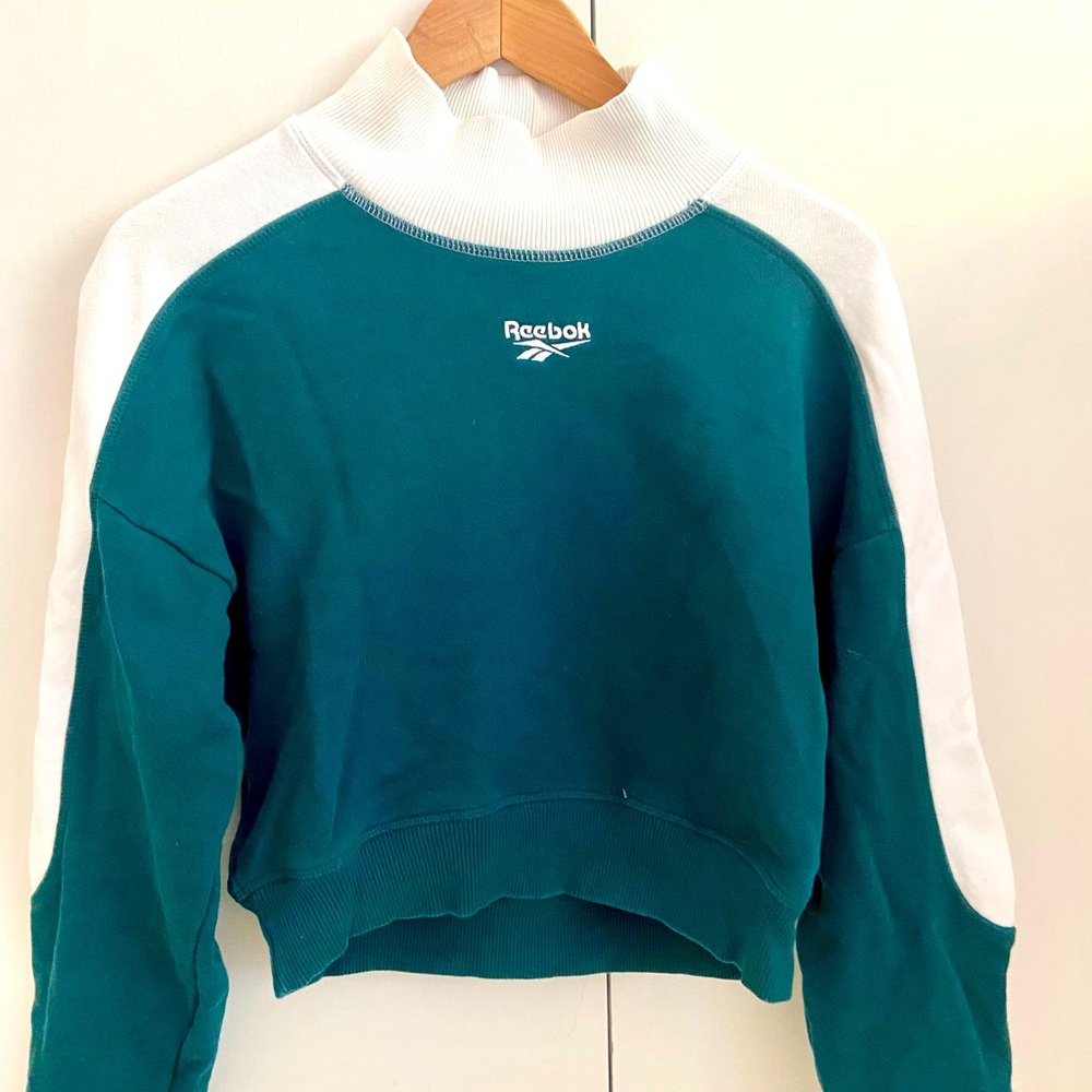 Reebok cropped colorblock y2k sweatshirt sz XS